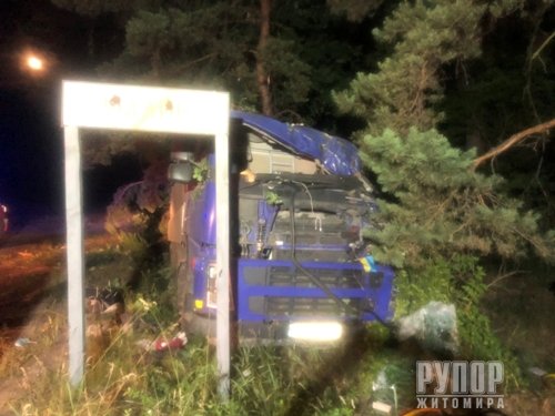 В Житомирській області вантажівка врізалася у дерево