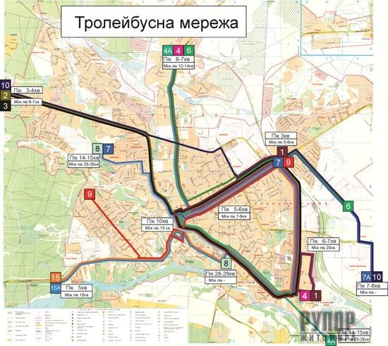  Із 30  серпня у Житомирі буде змінено тролейбусні маршрути