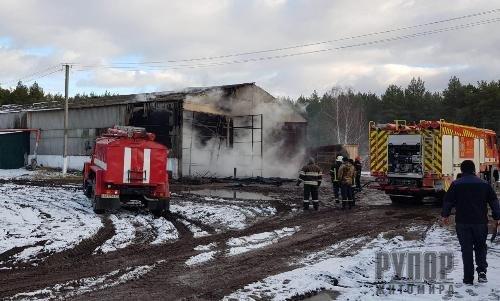 На Житомирщині у будівлі складу підприємства виникла пожежа
