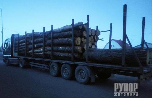 Поліцейські затримали автомобіль з нелегальним лісом у Житомирському районі