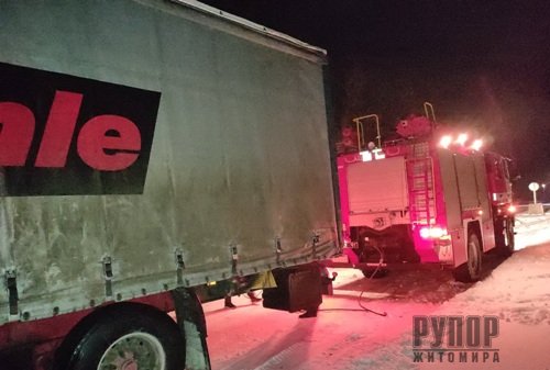 На Житомирщині вантажівка з продуктами злетіла у кювет та перекинулася На Житомирщині вантажівка з продуктами злетіла у кювет та перекинулася